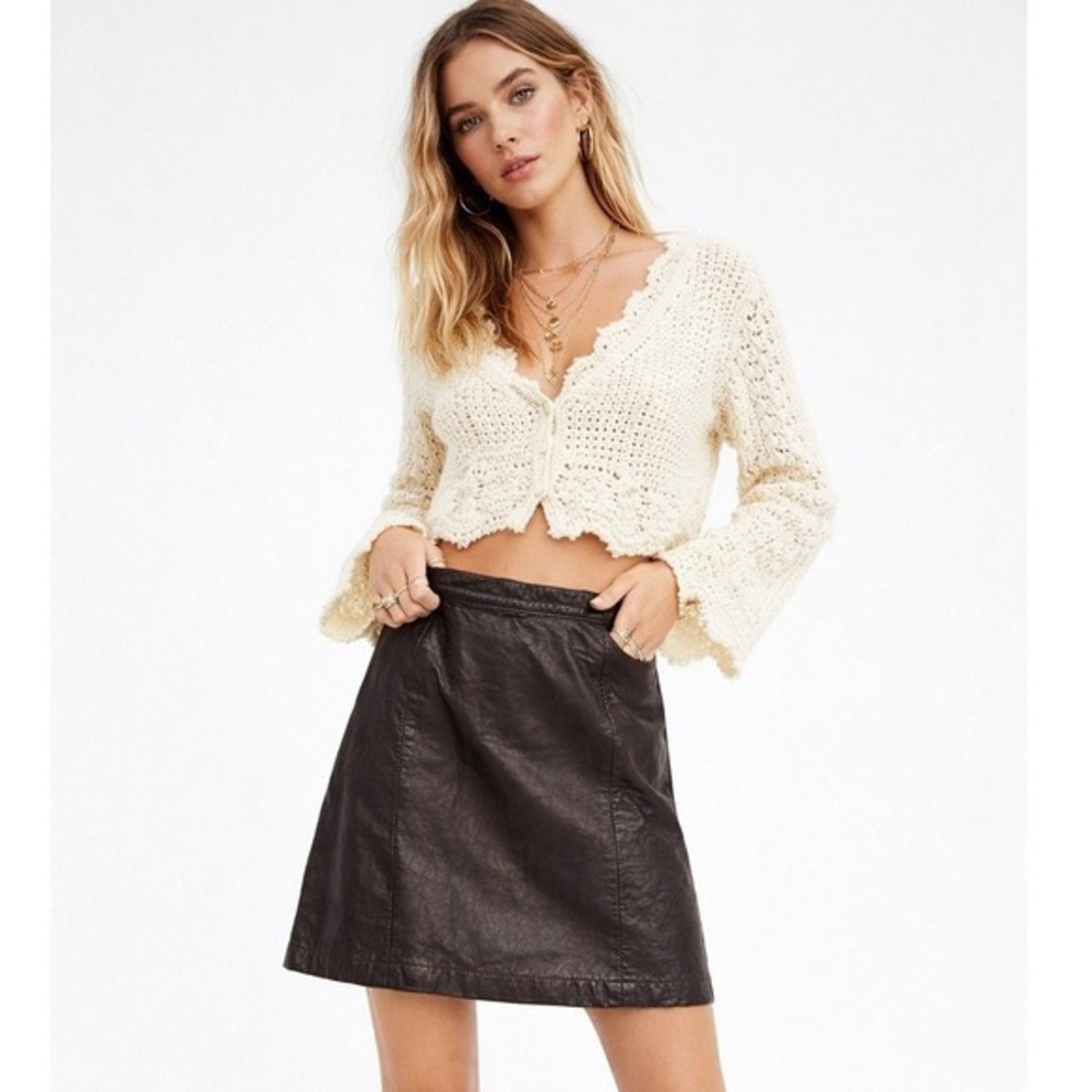 Amati Genuine Leather Pencil Skirt Womens 10 Dark‎ Brown